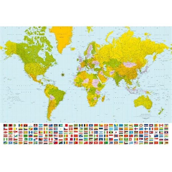 Brewster Home Fashions Brewster Home Fashions DM280 Map Of The World Wall Mural - 100 in. DM280
